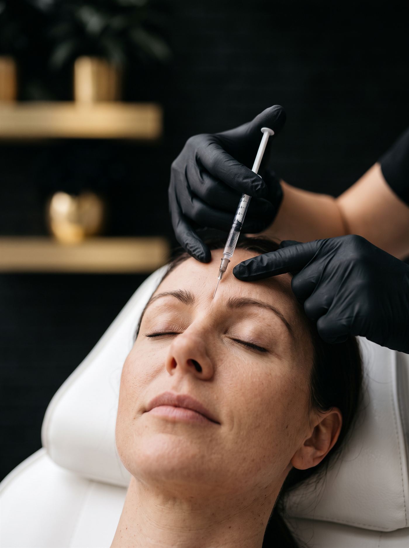 Botox injected into the frown lines between the brows at Advanced Aesthetics, a nurse injector studio in Grande Prairie